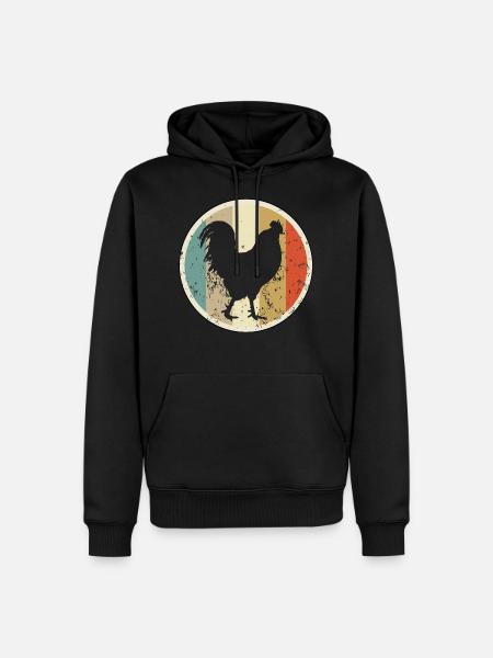 Hahn Gockel Geflügel - Männer Premium Bio Hoodie - Schwarz