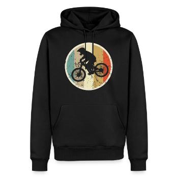 Downhill Mountainbike Radsport - Männer Premium Bio Hoodie - Schwarz - Vorne - Nico (187cm)
