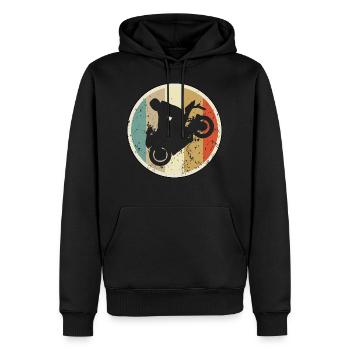Motorradfahrer Motorradfahren Motorbike - Männer Premium Bio Hoodie - Schwarz - Vorne - Nico (187cm)