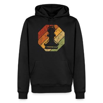 Échecs échecs Rétro Schachmatt - Sweat à capuche Premium bio Homme - noir - Devant - Nico (187cm)