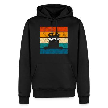 Yeux de chat rétro Chat Miau Chat - Sweat à capuche Premium bio Homme - noir - Devant - Nico (187cm)
