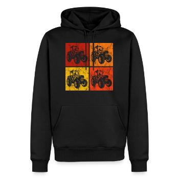 Bauer Traktor Retro Bauernhof Traktoren Trecker - Männer Premium Bio Hoodie - Schwarz - Vorne - Nico (187cm)