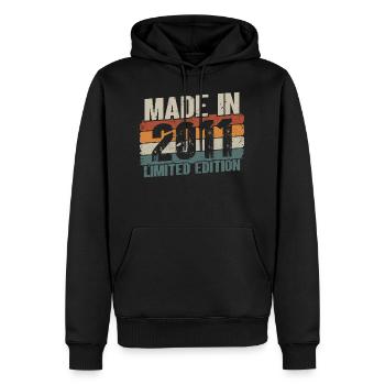 Millésime 2011 né 10 anniversaire cadeau - Sweat à capuche Premium bio Homme - noir - Devant - Nico (187cm)