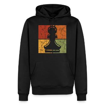 Schachmatt Retro Schachfigur Schachspieler Schach - Männer Premium Bio Hoodie - Schwarz - Vorne - Nico (187cm)