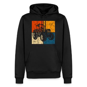 Tractor Farm Retro Bauer Tractors Tractors - Men’s Premium Organic Hoodie - black - Front - Nico (187cm)