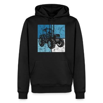 Bauernhof Retro Traktor Bauer Trecker Traktoren - Männer Premium Bio Hoodie - Schwarz - Vorne - Nico (187cm)