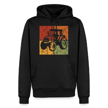 Tracteurs ferme trecker tracteur tracteur tracteur rétro - Sweat à capuche Premium bio Homme - noir - Devant - Nico (187cm)