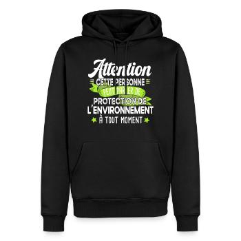 Protection environnement écologie Terre cadeau - Sweat à capuche Premium bio Homme - noir - Devant - Nico (187cm)
