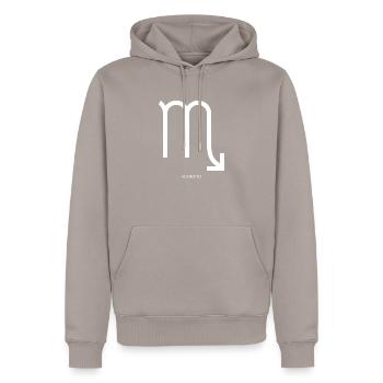 Sternzeichen Skorpion Latein Scorpio - Männer Premium Bio Hoodie - Taupe - Vorne - Nico (187cm)