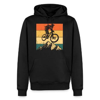 MTB Kleidung Kinder, Erwachsene MTB Geschenk Mount - Männer Premium Bio Hoodie - Schwarz - Vorne - Nico (187cm)
