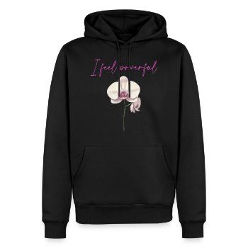 Flower - Männer Premium Bio Hoodie - Schwarz - Vorne - Nico (187cm)