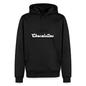 TEAM CHOCOLATINE v2 - Sweat à capuche Premium bio Homme - noir - Devant - Nico (187cm)