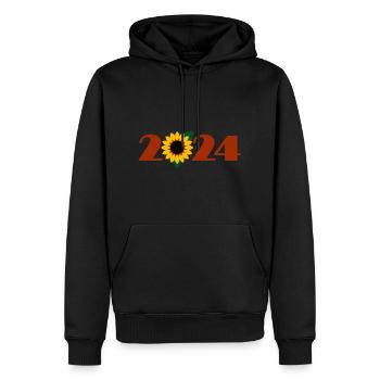 Tournesol 2024 - Sweat à capuche Premium bio Homme - noir - Devant - Nico (187cm)