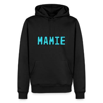 OMA. MUTTERTAG. ALLES GUTE ZUM OMA-TAG. ICH LIEBE DICH - Männer Premium Bio Hoodie - Schwarz - Vorne - Nico (187cm)