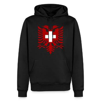 Albanien Schweiz Flagge - Männer Premium Bio Hoodie - Schwarz - Vorne - Nico (187cm)