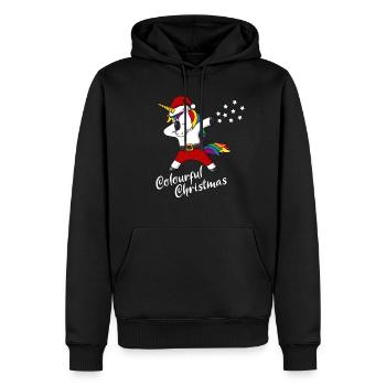 Christmas Unicorn colourful Christmas Gift - Men’s Premium Organic Hoodie - black - Front - Nico (187cm)