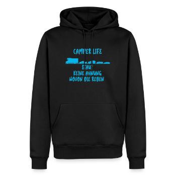 Camper Leben - Männer Premium Bio Hoodie - Schwarz - Vorne - Nico (187cm)