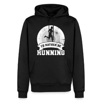 Ich würde lieber laufen gehen - Männer Premium Bio Hoodie - Schwarz - Vorne - Nico (187cm)