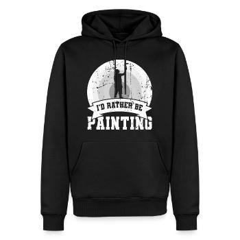 Je préfère peindre - Sweat à capuche Premium bio Homme - noir - Devant - Nico (187cm)