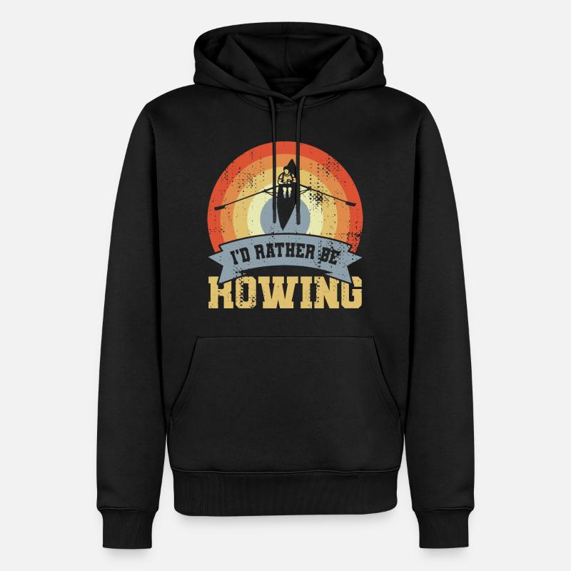 I’d Rather Be Rowing - Männer Premium Bio Hoodie - Schwarz