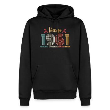 Geburtstag 1961 Geburtstag Jahrgang 1961 Retro - Männer Premium Bio Hoodie - Schwarz - Vorne - Nico (187cm)