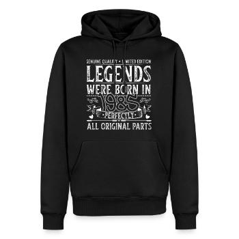 Geburtstag 41. Legends were born in 1985 - Männer Premium Bio Hoodie - Schwarz - Vorne - Nico (187cm)