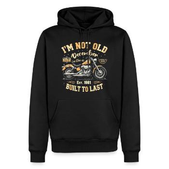 I'm not old December Built in 1981 - Men’s Premium Organic Hoodie - black - Front - Nico (187cm)