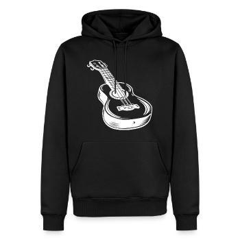 Sketch de ukulélé - Sweat à capuche Premium bio Homme - noir - Devant - Nico (187cm)