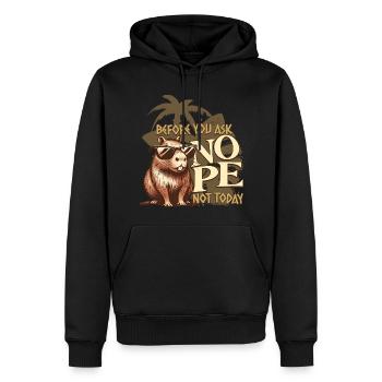 Capybara NON Pas aujourd’hui T-shirt rétro - Sweat à capuche Premium bio Homme - noir - Devant - Nico (187cm)