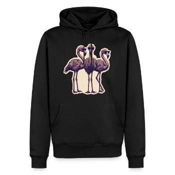 Flamingos Mit Sonnenbrille - Männer Premium Bio Hoodie - Schwarz - Vorne - Nico (187cm)