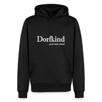 Dorfkind - Männer Premium Bio Hoodie - Schwarz - Vorne - Nico (187cm)