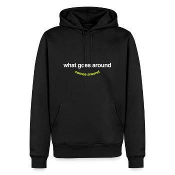 What Goes Around Comes Around - Men’s Premium Organic Hoodie - black - Front - Nico (187cm)