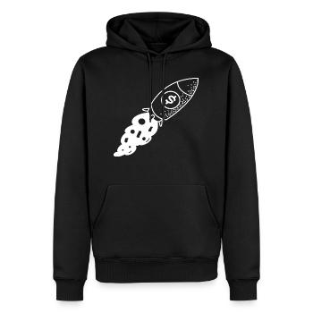 Rakete Geld Dollar - Männer Premium Bio Hoodie - Schwarz - Vorne - Nico (187cm)