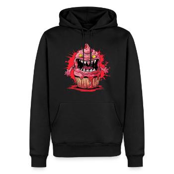 Cupcake Monstre Halloween - Sweat à capuche Premium bio Homme - noir - Devant - Nico (187cm)