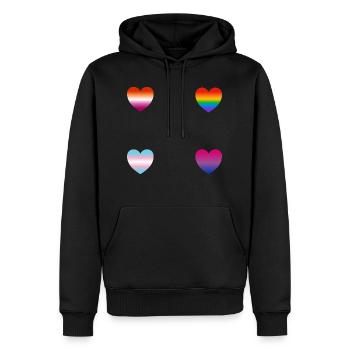 LGBTQ-Herzen - Männer Premium Bio Hoodie - Schwarz - Vorne - Nico (187cm)