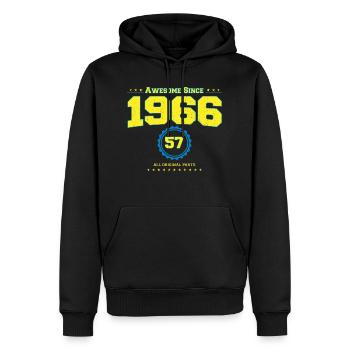 Super chemise 1966 pour hommes femmes 57 ans 57ème - Sweat à capuche Premium bio Homme - noir - Devant - Nico (187cm)