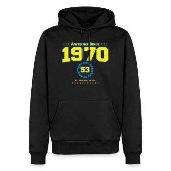 Awesome 1970 Shirt für Männer Frauen 53 Jahre alt 53. - Männer Premium Bio Hoodie - Schwarz - Vorne - Nico (187cm)