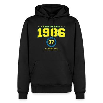 Awesome 1986 Shirt für Männer Frauen 37 Jahre alt 37th - Männer Premium Bio Hoodie - Schwarz - Vorne - Nico (187cm)