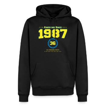 Awesome 1987 Shirt für Männer Frauen 36 Jahre alt 36. - Männer Premium Bio Hoodie - Schwarz - Vorne - Nico (187cm)