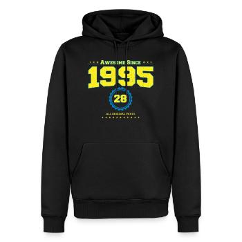 Super chemise 1995 pour hommes femmes 28 ans 28ème - Sweat à capuche Premium bio Homme - noir - Devant - Nico (187cm)
