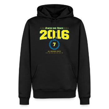 Super 2016 Shirt für Männer Frauen 7 Jahre alt 7th - Männer Premium Bio Hoodie - Schwarz - Vorne - Nico (187cm)