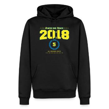 Super chemise 2018 pour hommes femmes 5 ans 5ème - Sweat à capuche Premium bio Homme - noir - Devant - Nico (187cm)
