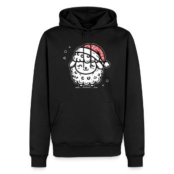 Mignon motif de Noël mouton - Sweat à capuche Premium bio Homme - noir - Devant - Nico (187cm)
