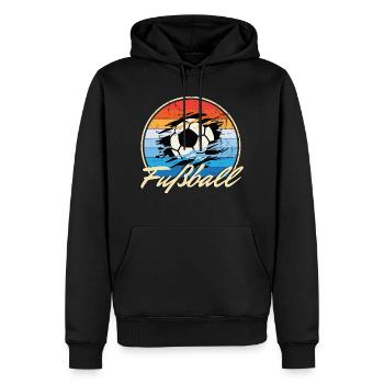 Fußball Vintage Retro Style Geburtstags Geschenk - Männer Premium Bio Hoodie - Schwarz - Vorne - Nico (187cm)
