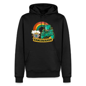 Gamerchaun St Patricks Day 2023 Gamer Shenanigan - Sweat à capuche Premium bio Homme - noir - Devant - Nico (187cm)