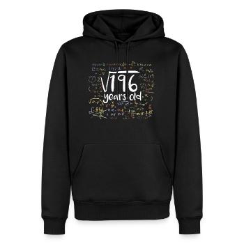 14th Birthday Square Root of 196: 14 Years Old - Men’s Premium Organic Hoodie - black - Front - Nico (187cm)