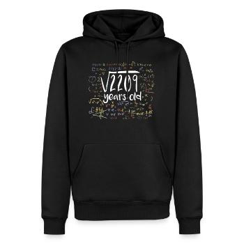 47th Birthday Square Root of 2209: 47 Years Old - Men’s Premium Organic Hoodie - black - Front - Nico (187cm)