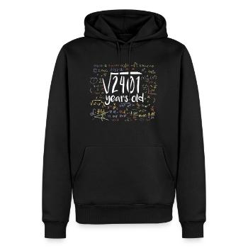 49. Geburtstag Quadratwurzel von 2401: 49 Jahre alt - Männer Premium Bio Hoodie - Schwarz - Vorne - Nico (187cm)