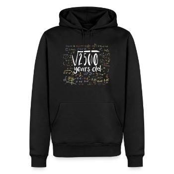 50th Birthday Square Root of 2500: 50 Years Old - Men’s Premium Organic Hoodie - black - Front - Nico (187cm)