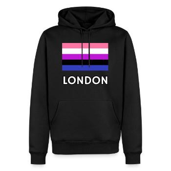 Drapeau de la fierté genderfluid de Londres - Sweat à capuche Premium bio Homme - noir - Devant - Nico (187cm)